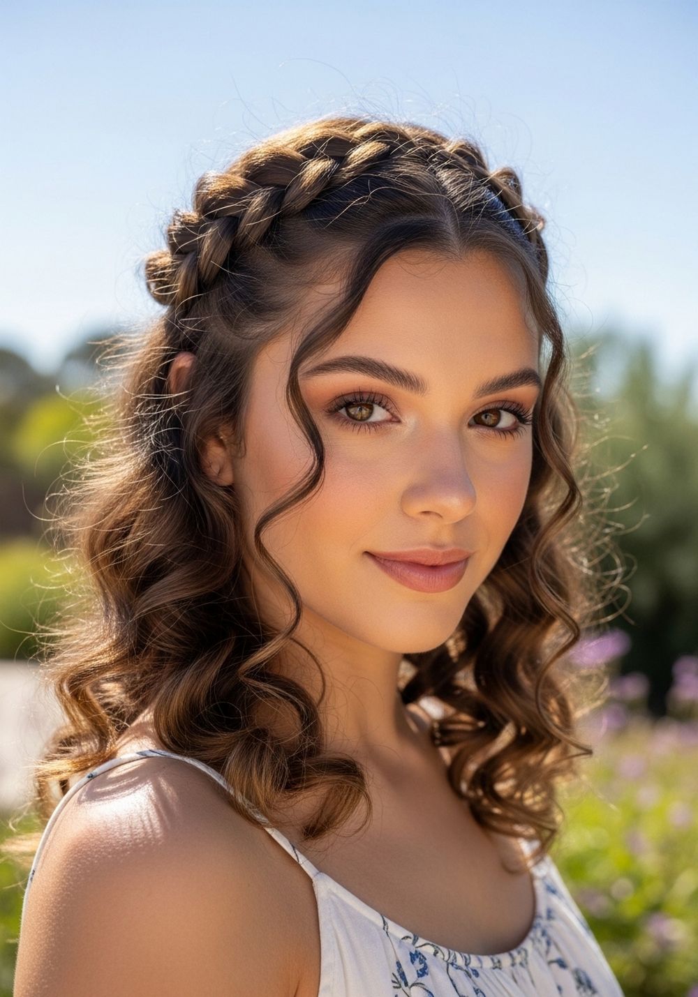 Braided Crown Halo Curls Hairstyles