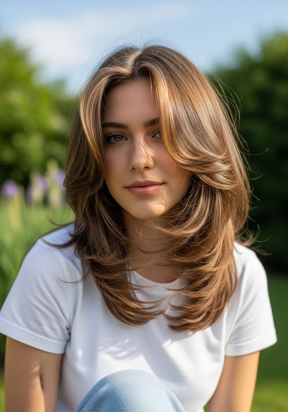 Classic Mid-Length Waterfall Layers Hairstyle