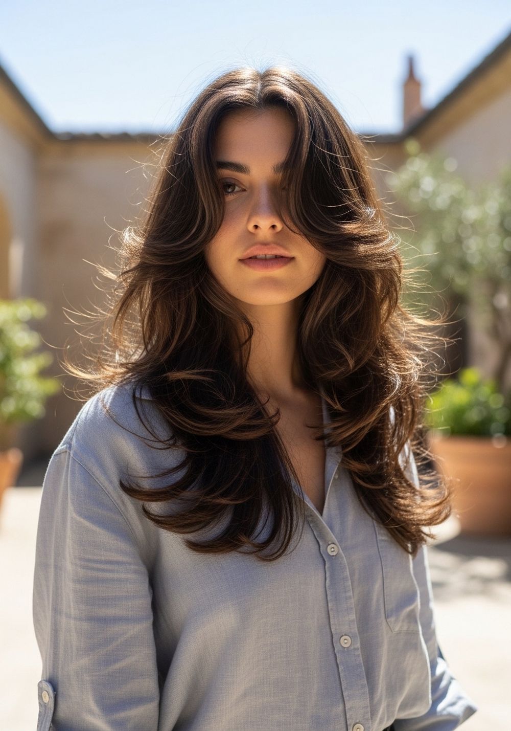 Feathered Butterfly Layers for Wavy Thickness Hairstyles