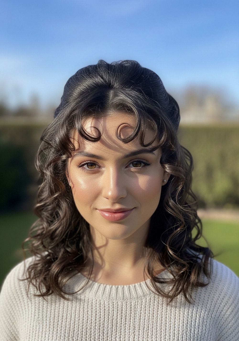Half-Up Halo Curls Hairstyles