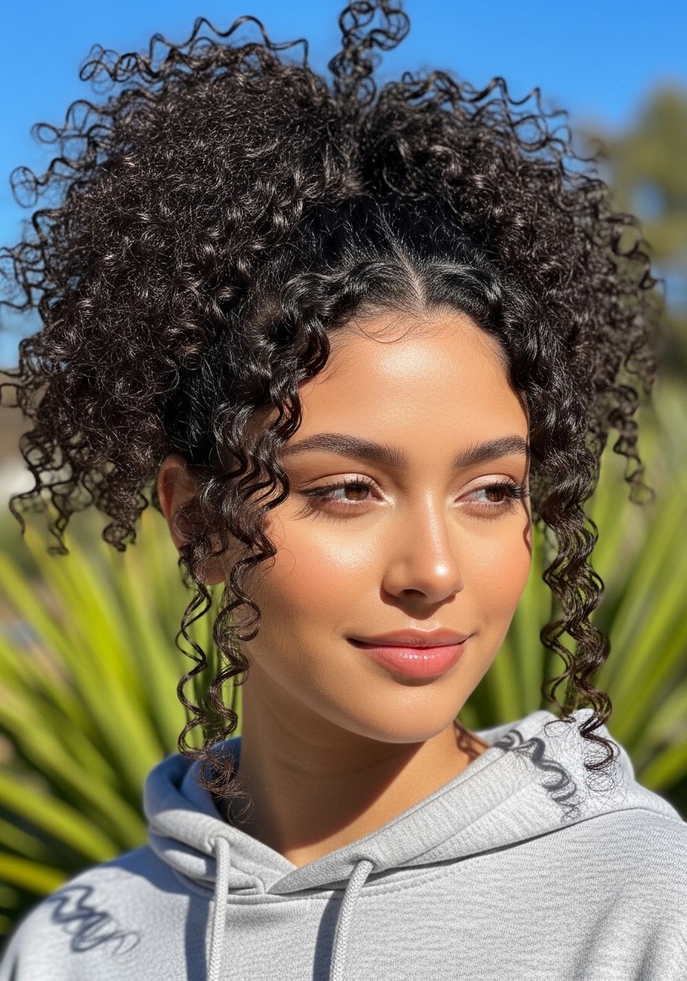 Halo Curls Ponytail Hairstyles