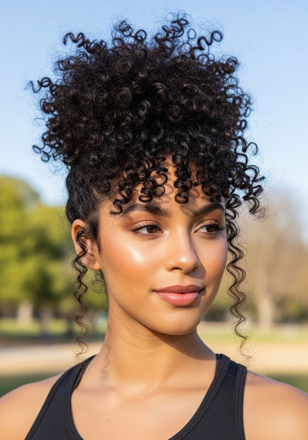 High Halo Curls Puff Hairstyles