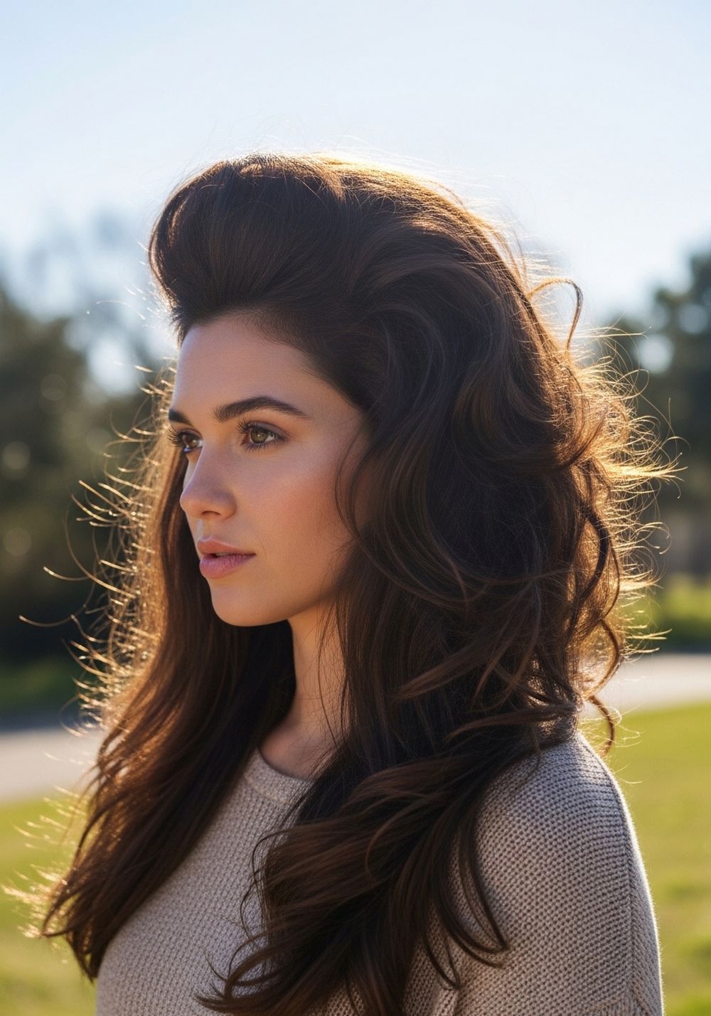 High-Volume Crown Butterfly Layers Hairstyles