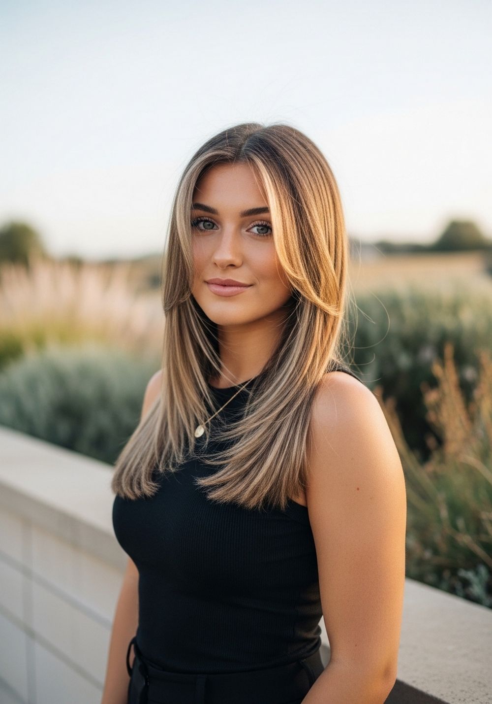 Sleek Straight Waterfall Layers Hairstyle