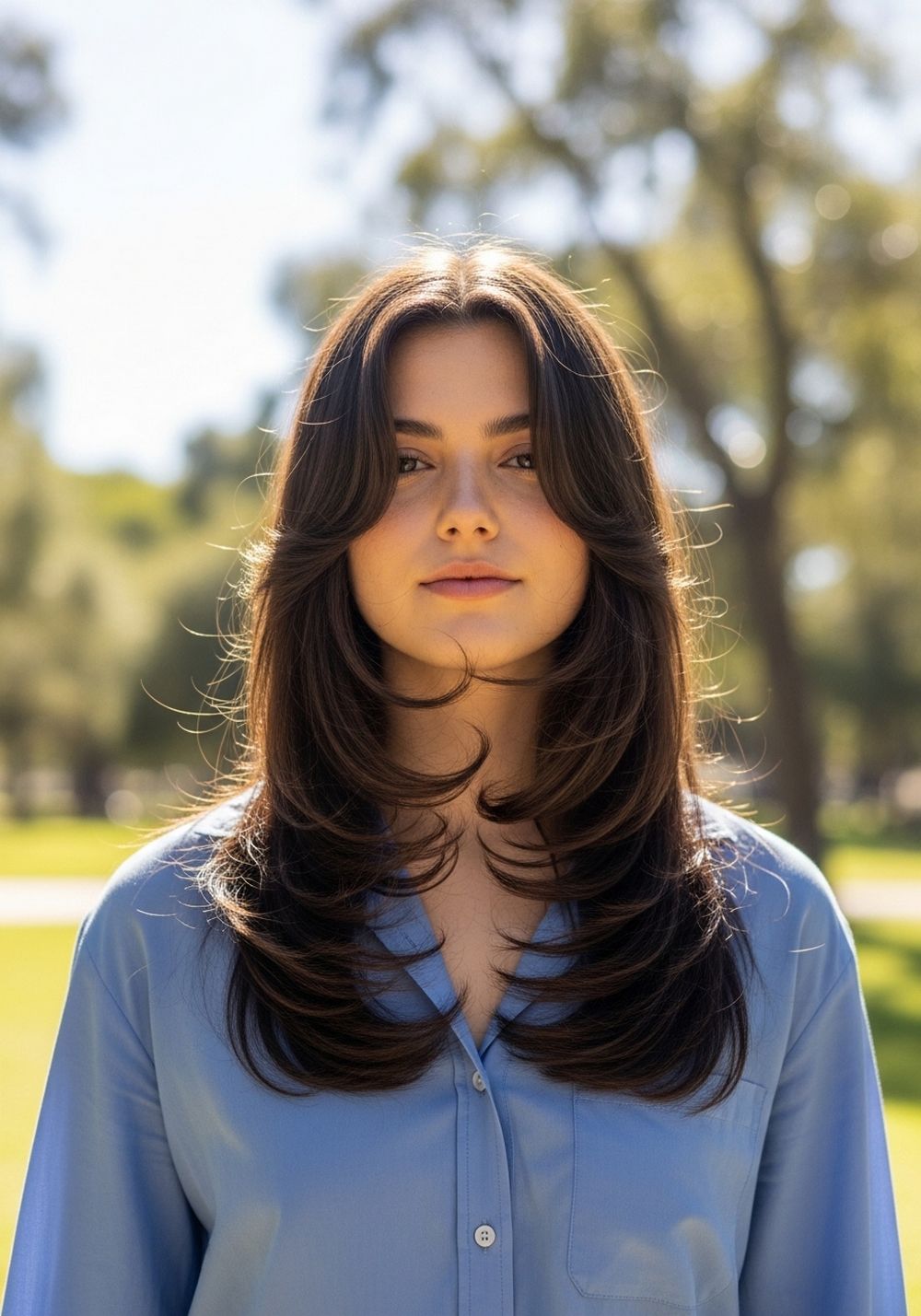 Soft U-Shaped Butterfly Layers Hairstyles