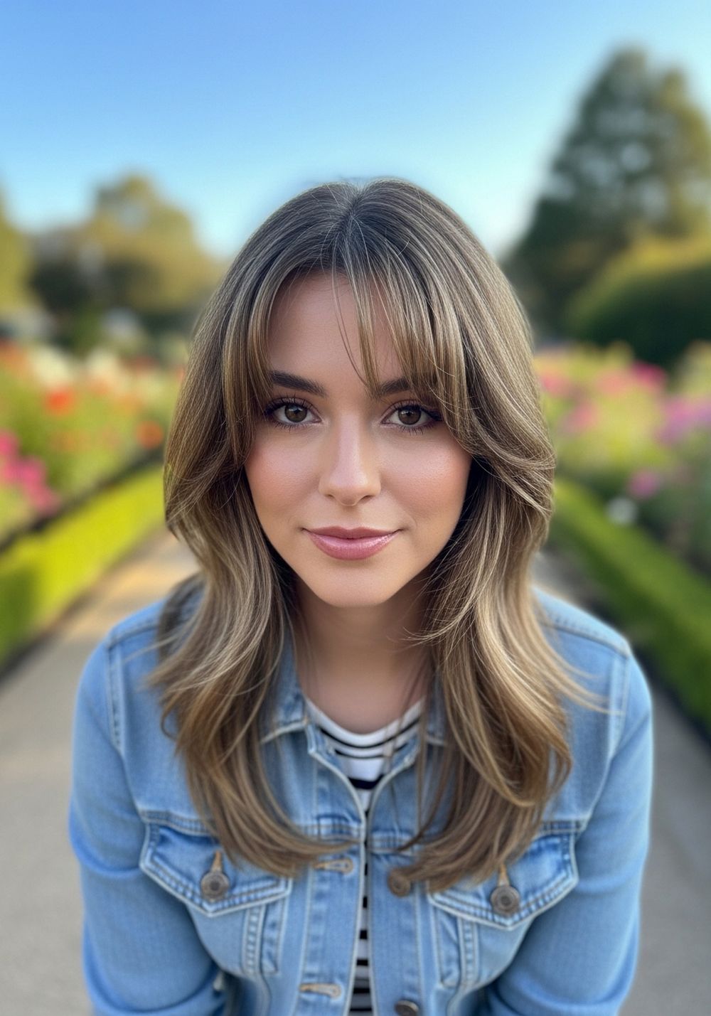 Waterfall Layers with Curtain Bangs Hairstyle