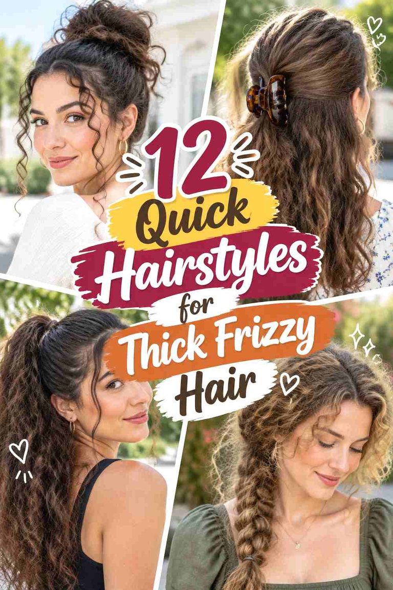 12 Quick Hairstyles for Thick Frizzy Hair