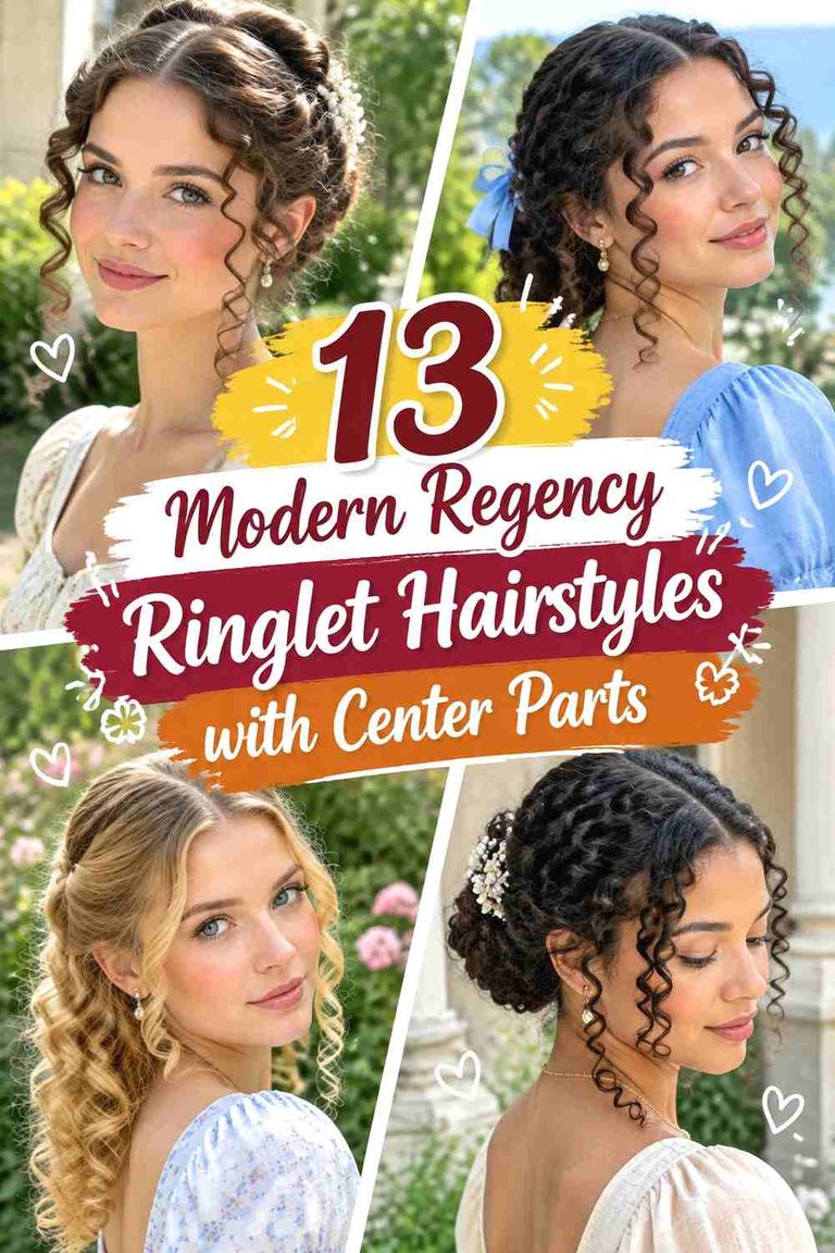 13 Modern Regency Ringlet Hairstyles with Center Parts