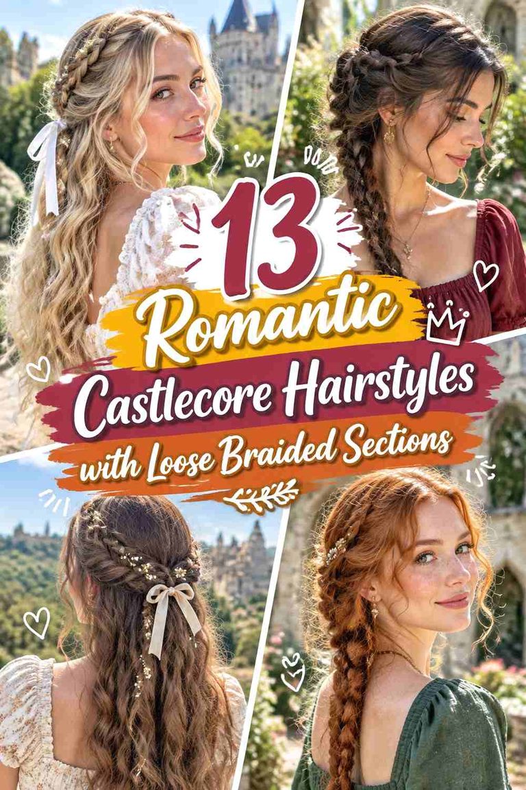13 Romantic Castlecore Hairstyles with Loose Braided Sections