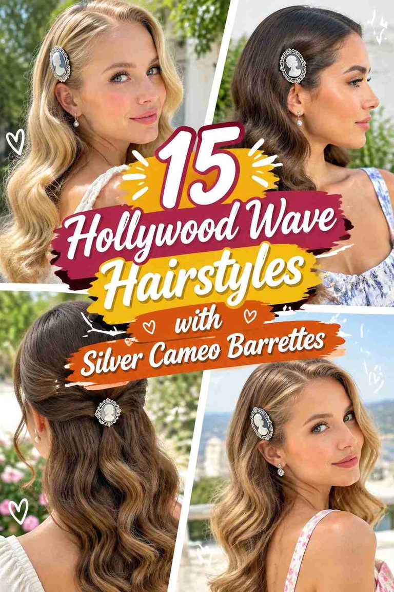 15 Hollywood Wave Hairstyles with Silver Cameo Barrettes