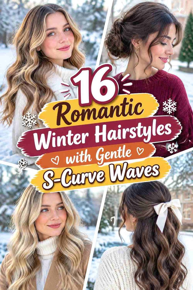 16 Romantic Winter Hairstyles with Gentle S-Curve Waves
