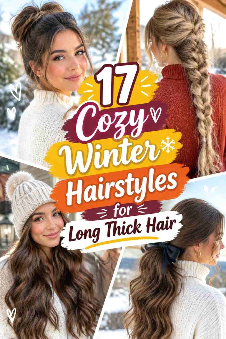 17 Cozy Winter Hairstyles for Long Thick Hair