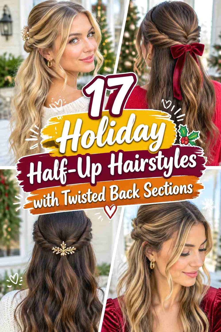 12. 17 Holiday Half Up Hairstyles With Twisted Back Sections