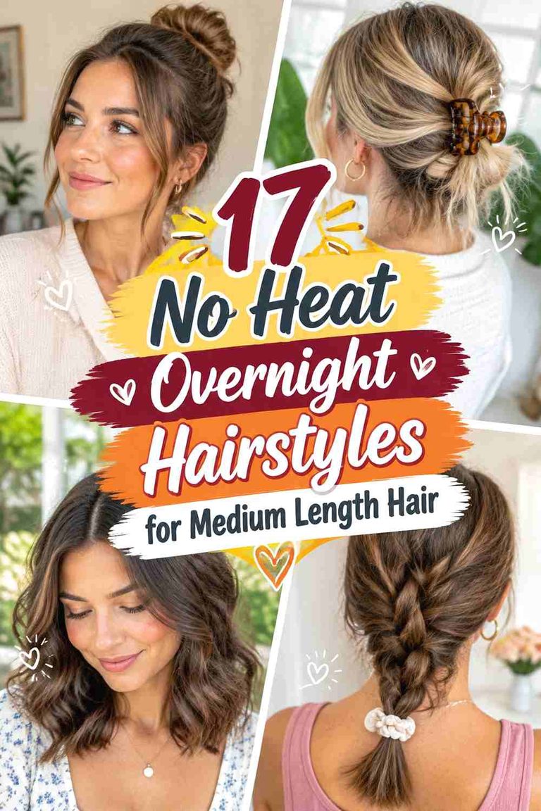 17 No Heat Overnight Hairstyles for Medium Length Hair