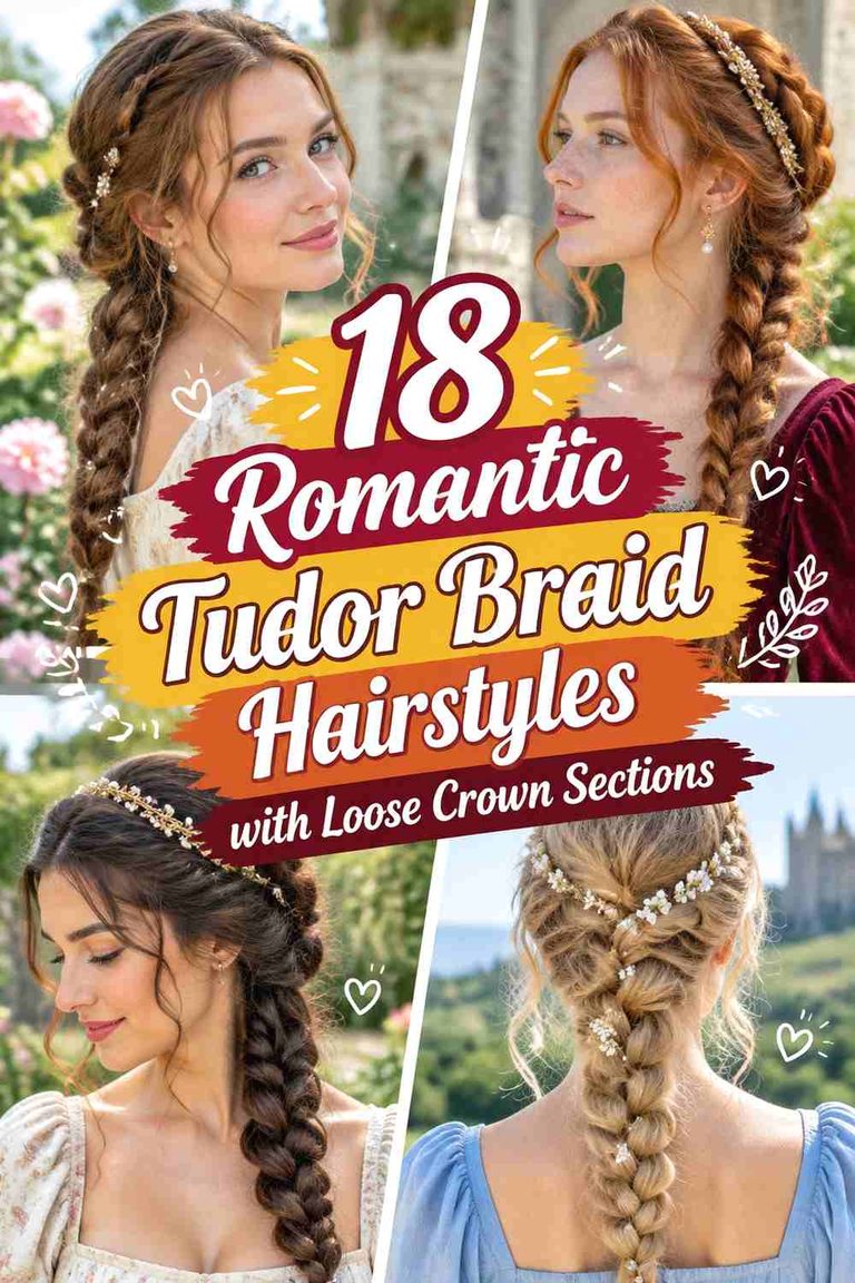 18 Romantic Tudor Braid Hairstyles with Loose Crown Sections