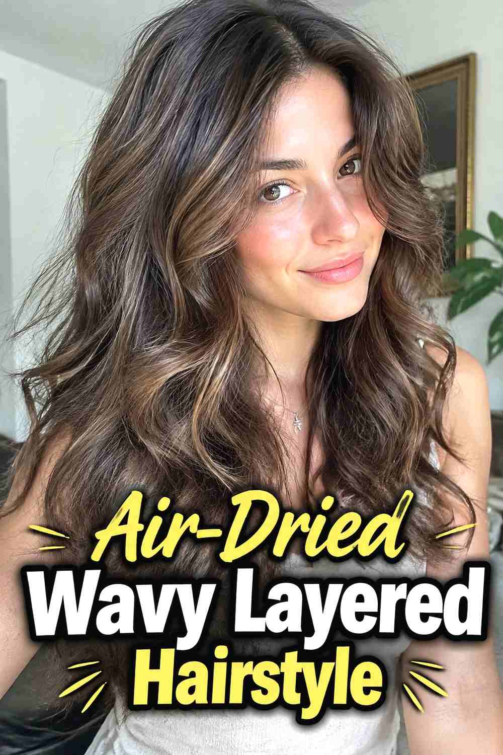 3. Air Dried Wavy Layered Hairstyle