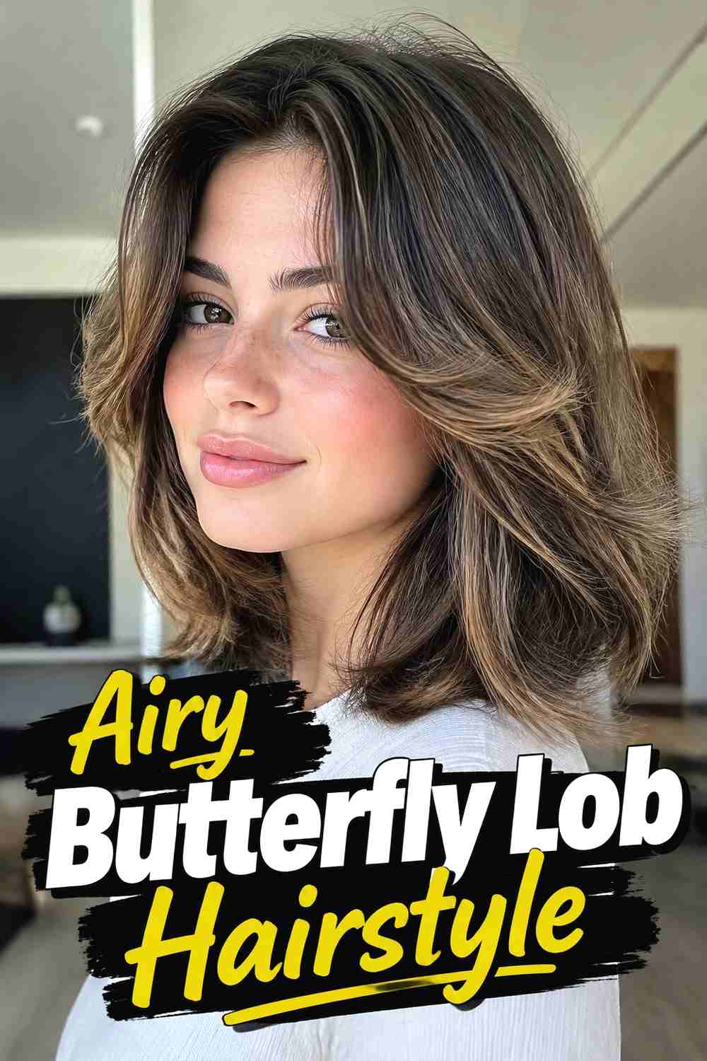 9. Airy Butterfly Lob Hairstyle