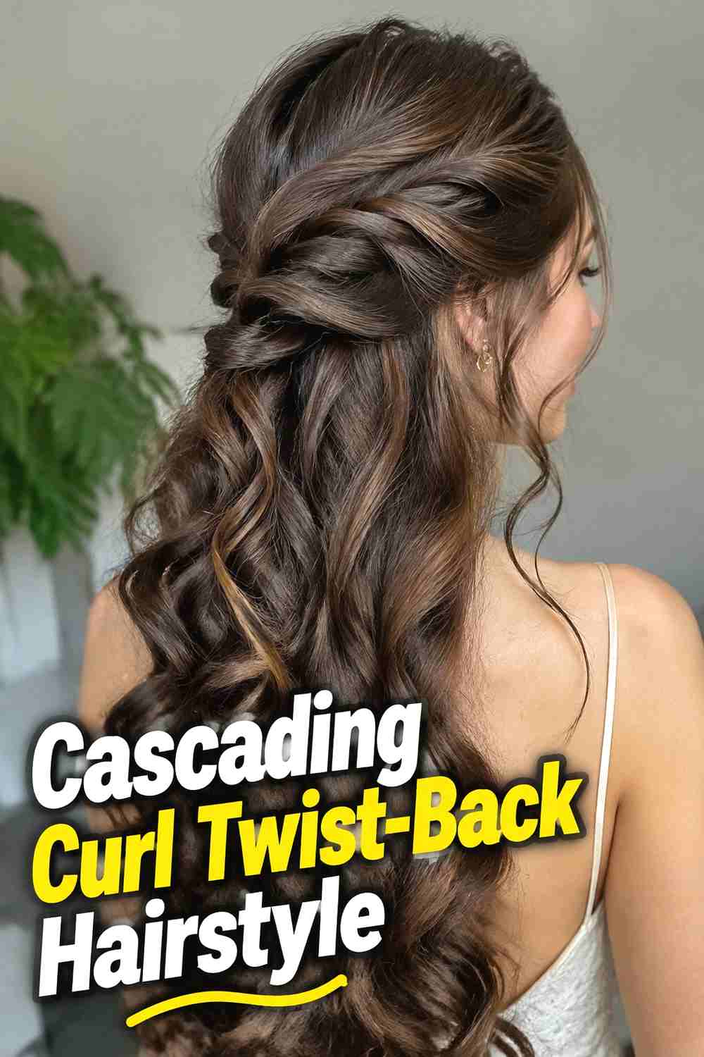 7. Cascading Curl Twist Back Hairstyle