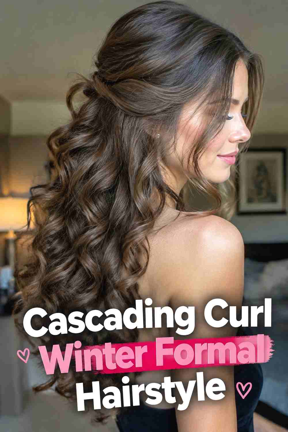 12. Cascading Curl Winter Formal Hairstyle