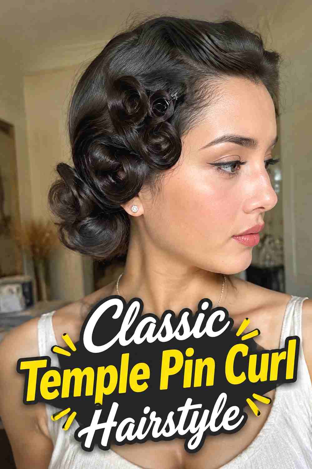 1. Classic Temple Pin Curl Hairstyle