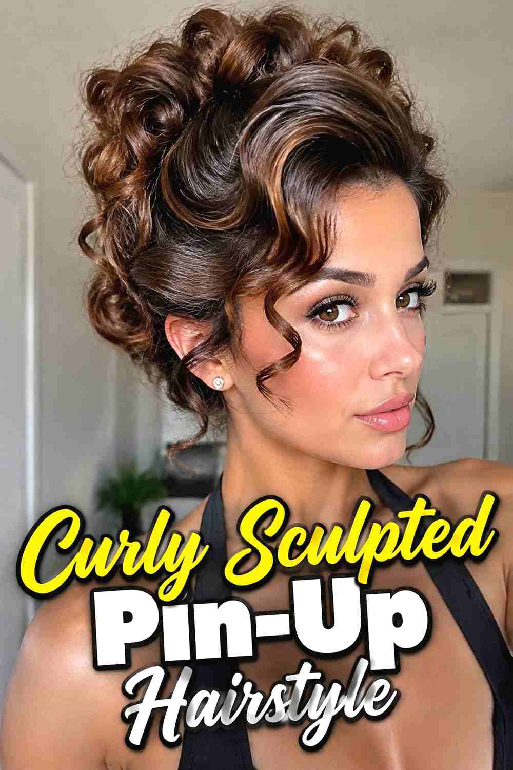 14. Curly Sculpted Pin Up Hairstyle