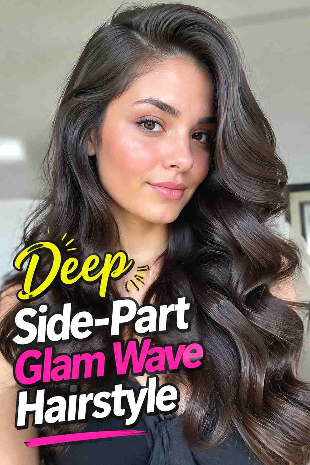 6. Deep Side Part Glam Wave Hairstyle