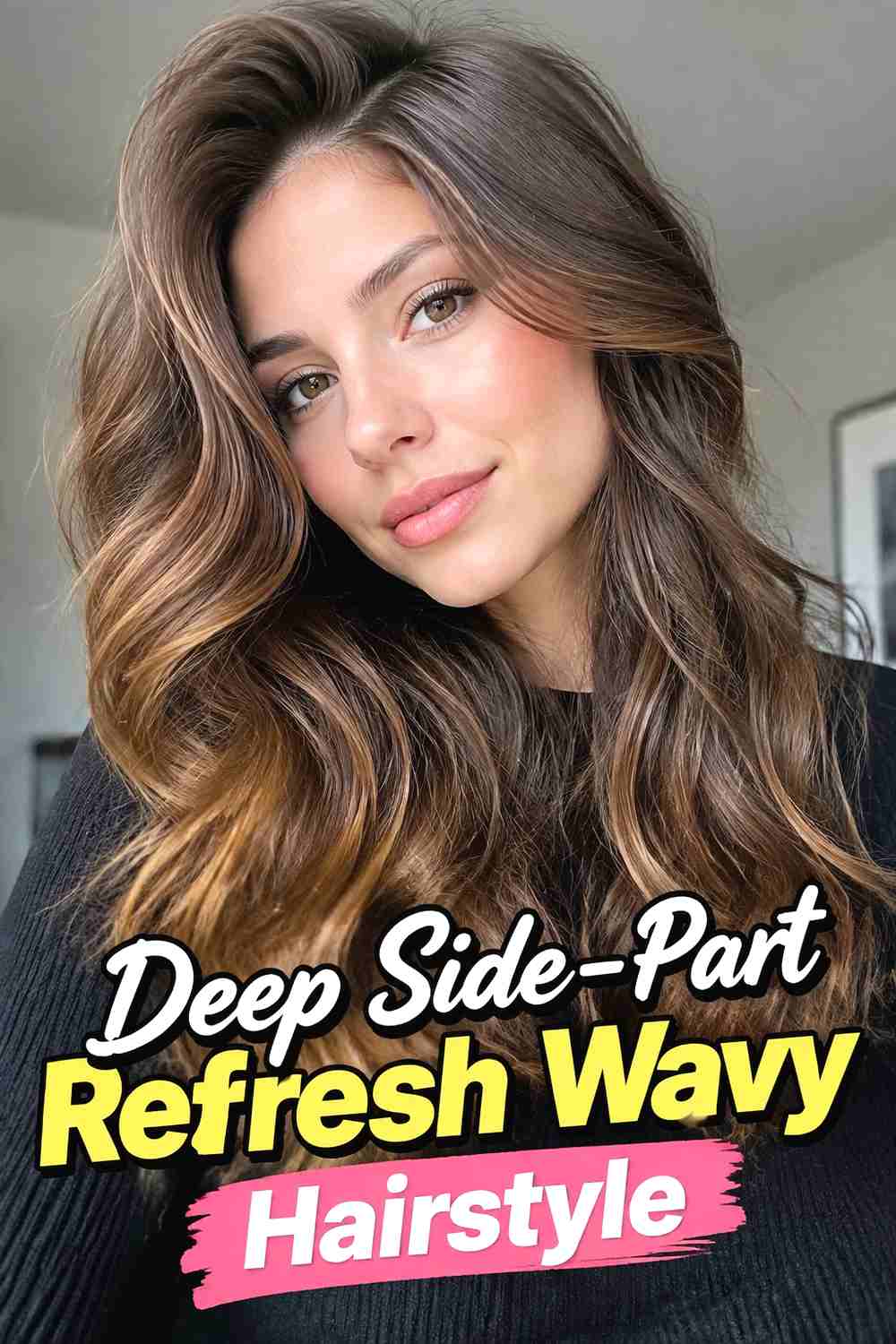 8. Deep Side Part Refresh Wavy Hairstyle