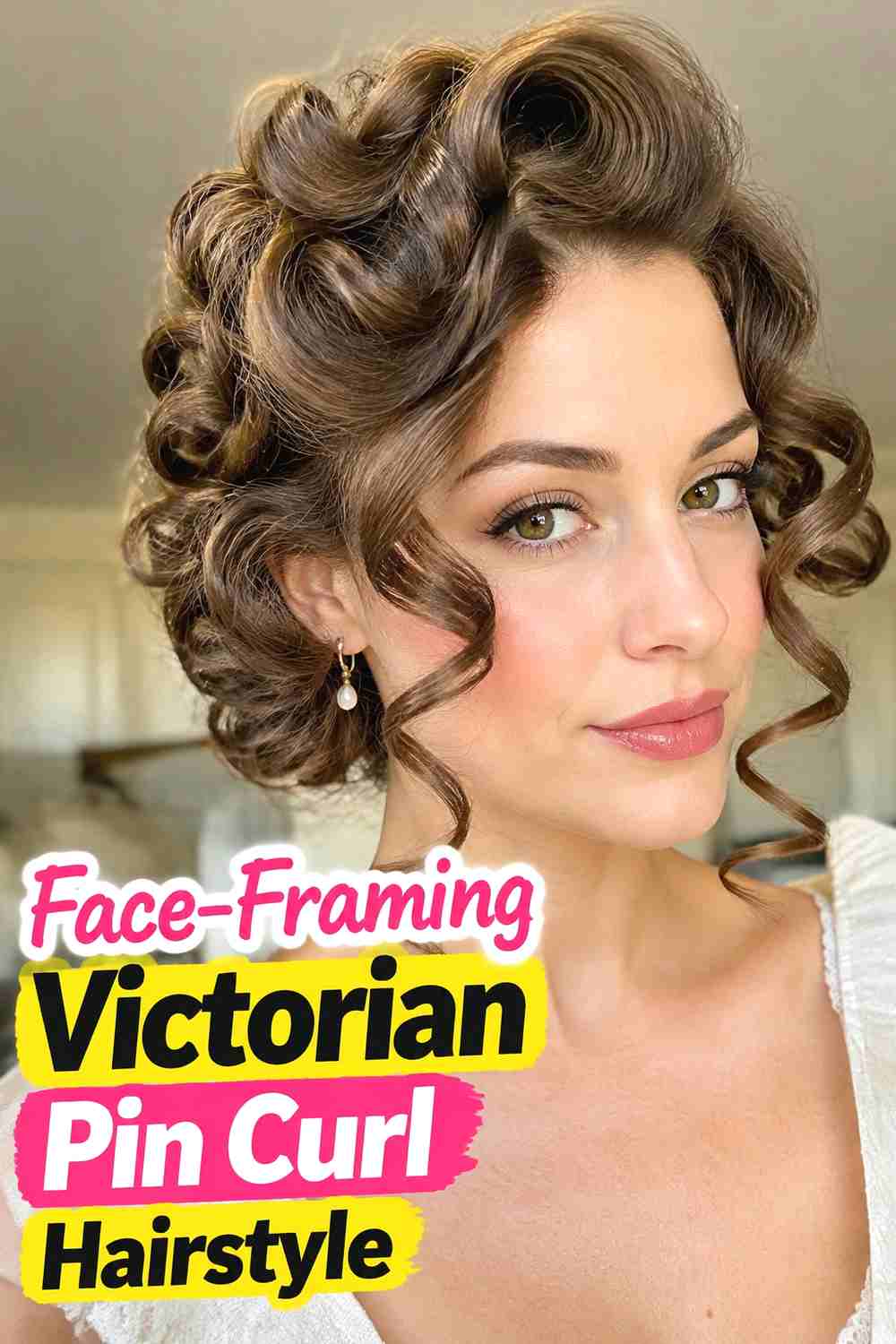 14. Face Framing Victorian Pin Curl Hairstyle