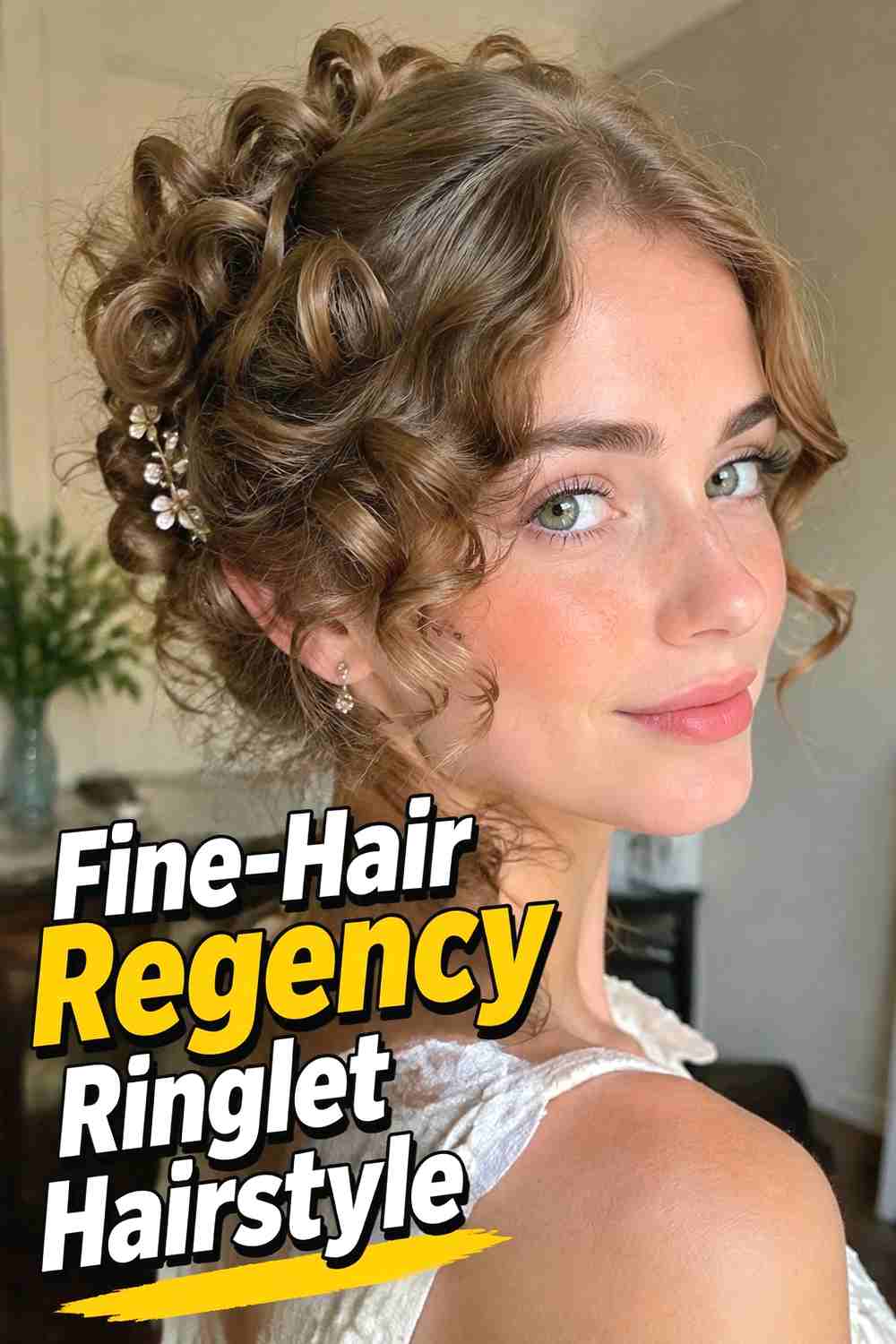 12. Fine Hair Regency Ringlet Hairstyle