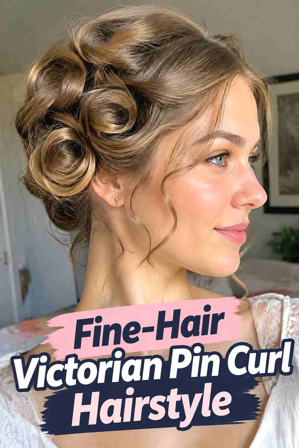 12. Fine Hair Victorian Pin Curl Hairstyle