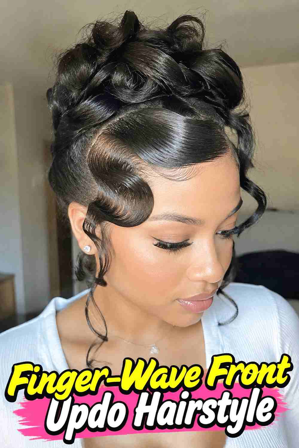 11. Finger Wave Front Updo Hairstyle