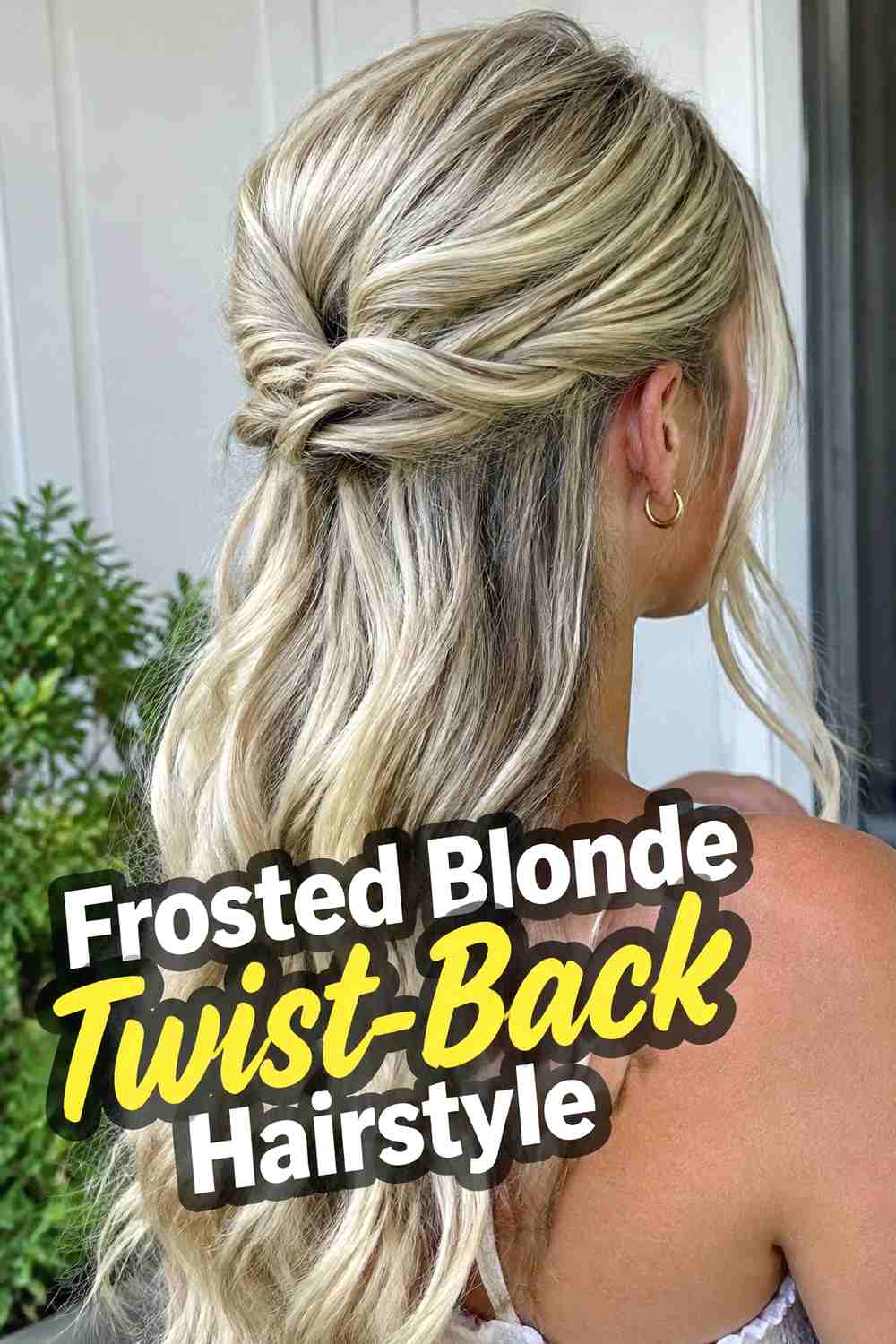6. Frosted Blonde Twist Back Hairstyle