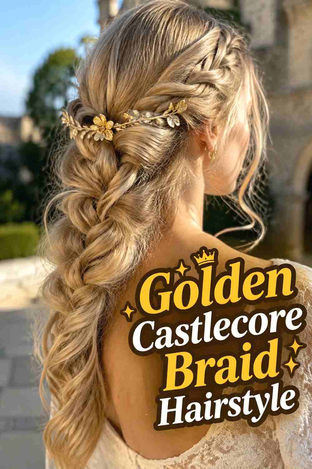 10. Golden Castlecore Braid Hairstyle