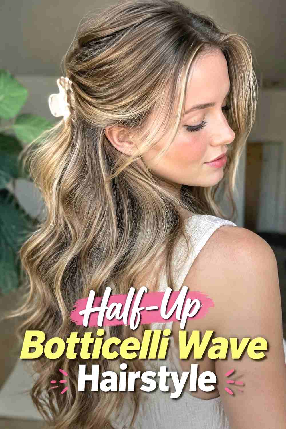 5. Half Up Botticelli Wave Hairstyle