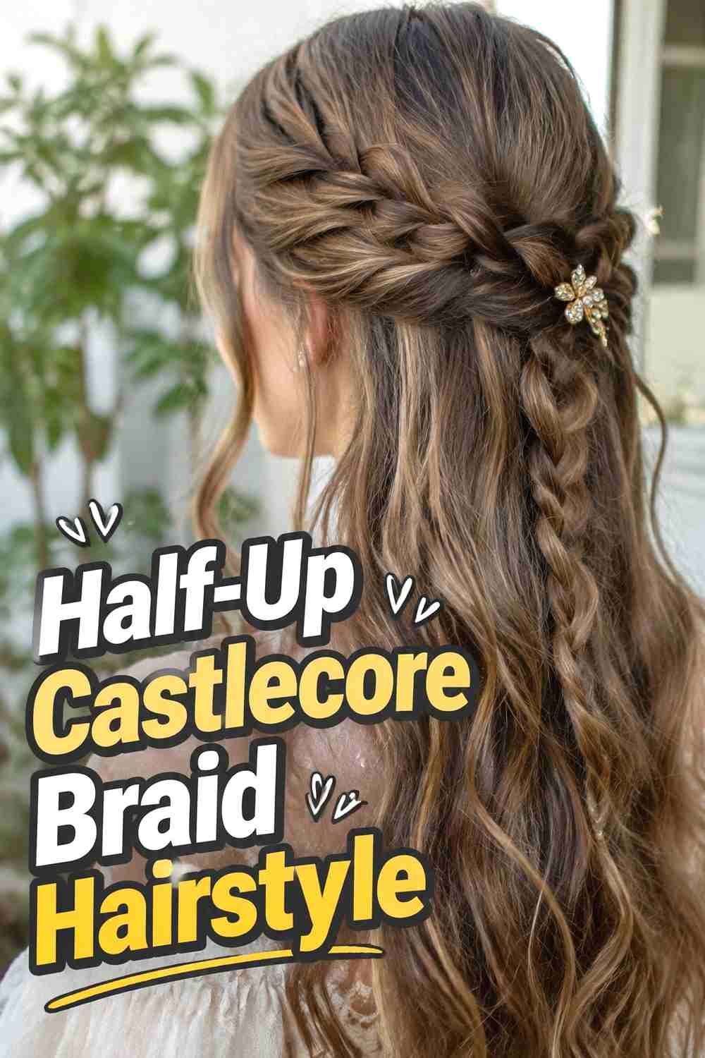 2. Half Up Castlecore Braid Hairstyle