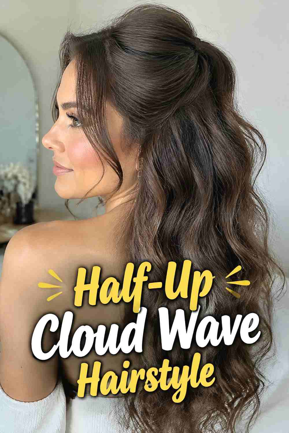 13. Half Up Cloud Wave Hairstyle