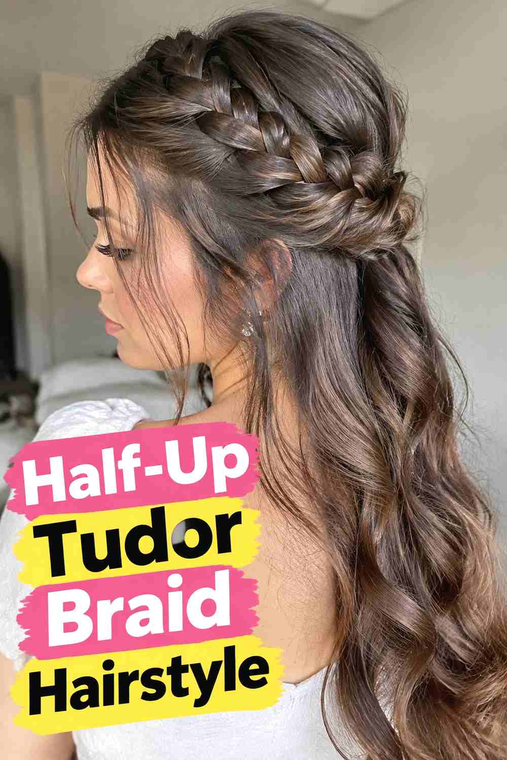 3. Half Up Tudor Braid Hairstyle