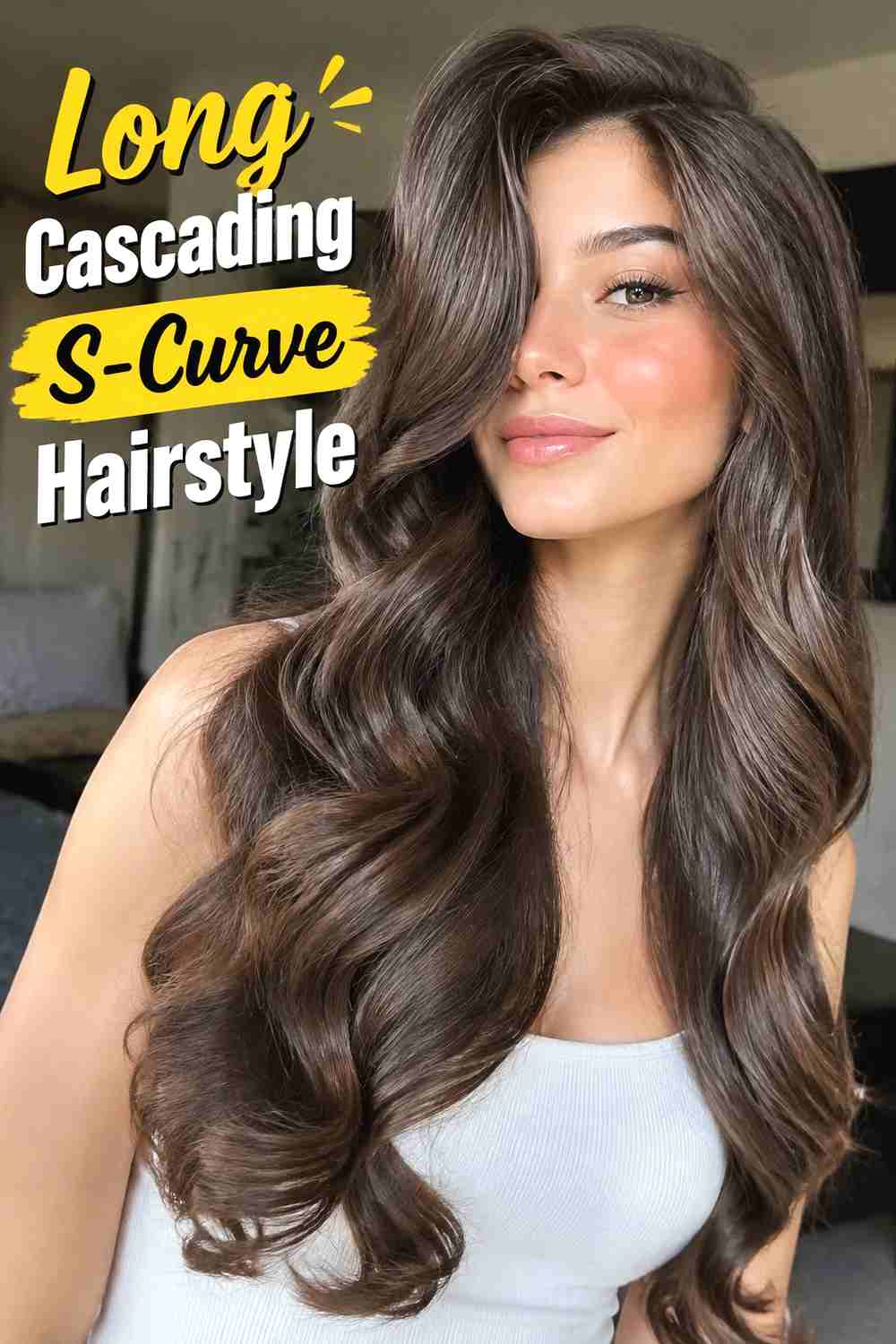7. Long Cascading S Curve Hairstyle