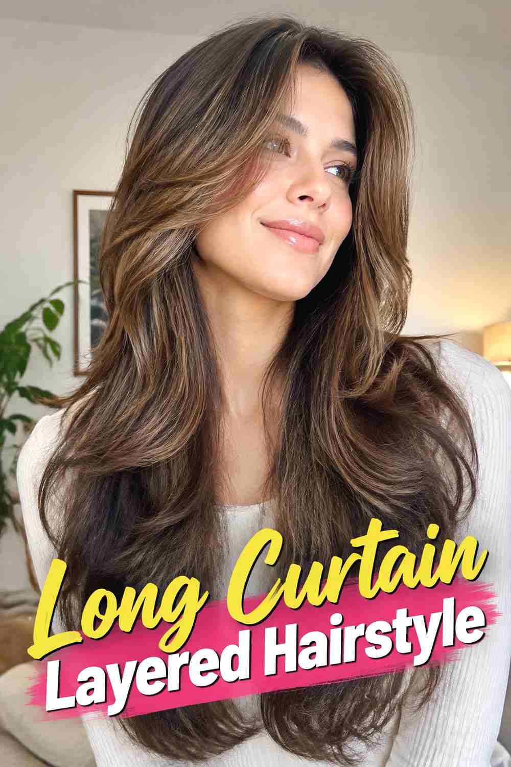 11. Long Curtain Layered Hairstyle