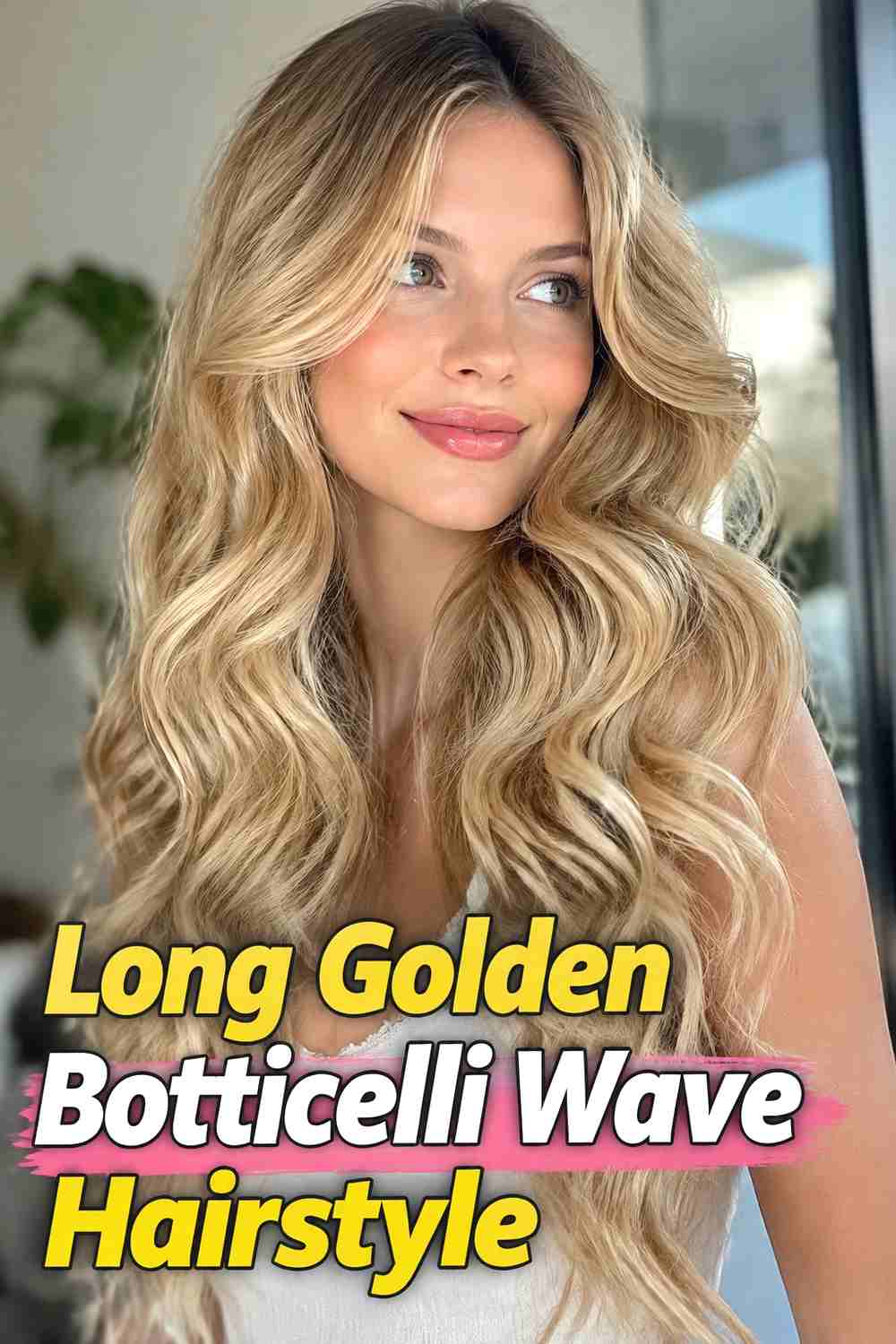 3. Long Golden Botticelli Wave Hairstyle