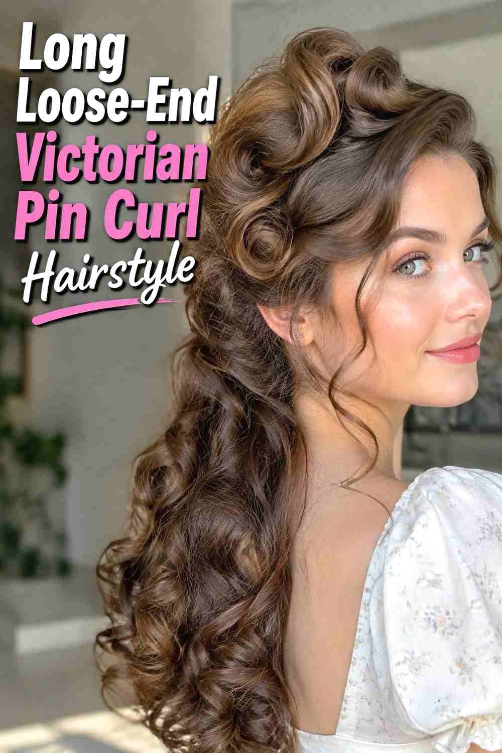 10. Long Loose End Victorian Pin Curl Hairstyle