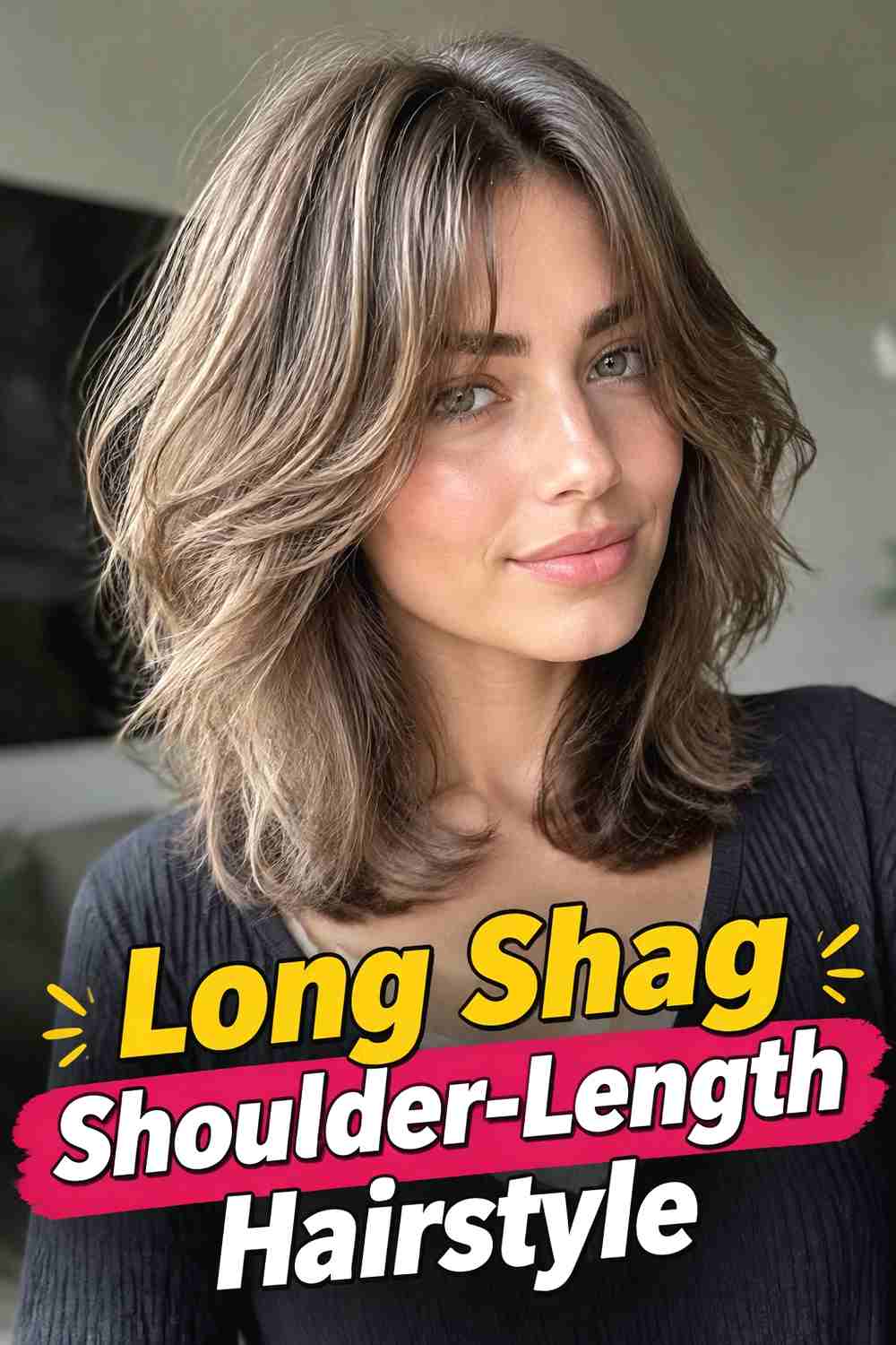 4. Long Shag Shoulder Length Hairstyle