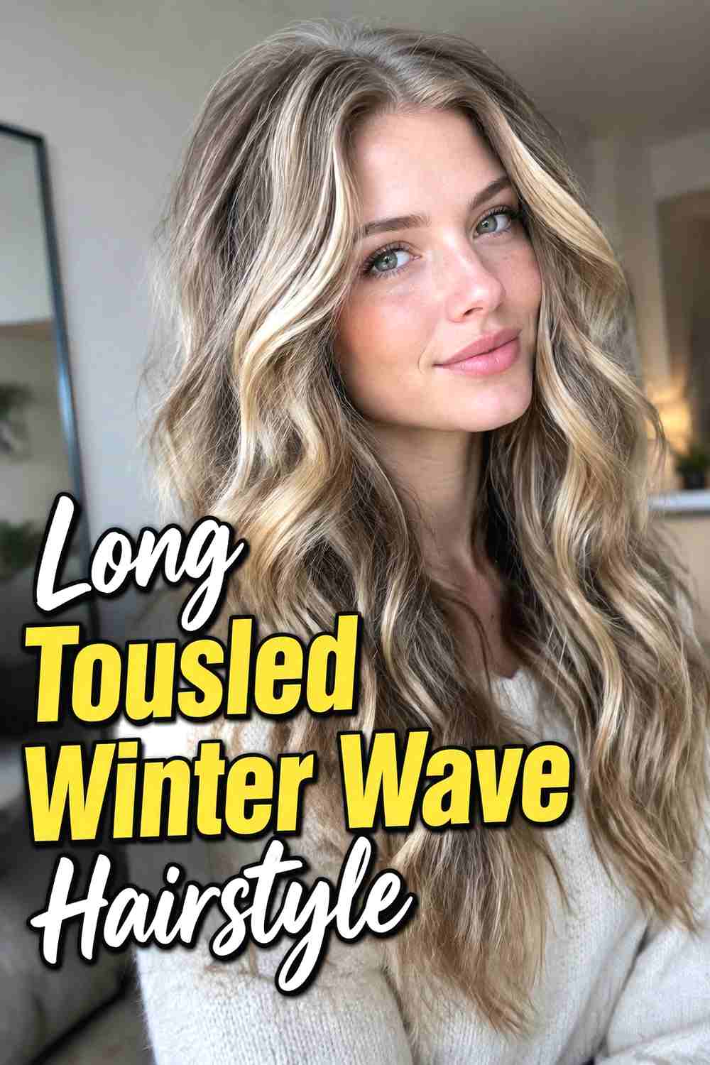 17. Long Tousled Winter Wave Hairstyle