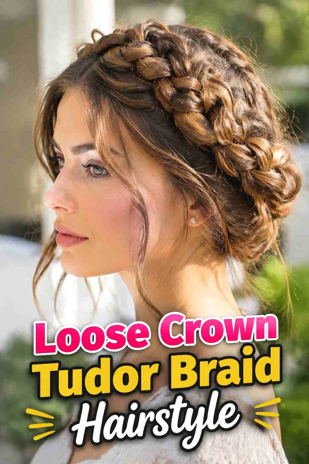 2. Loose Crown Tudor Braid Hairstyle