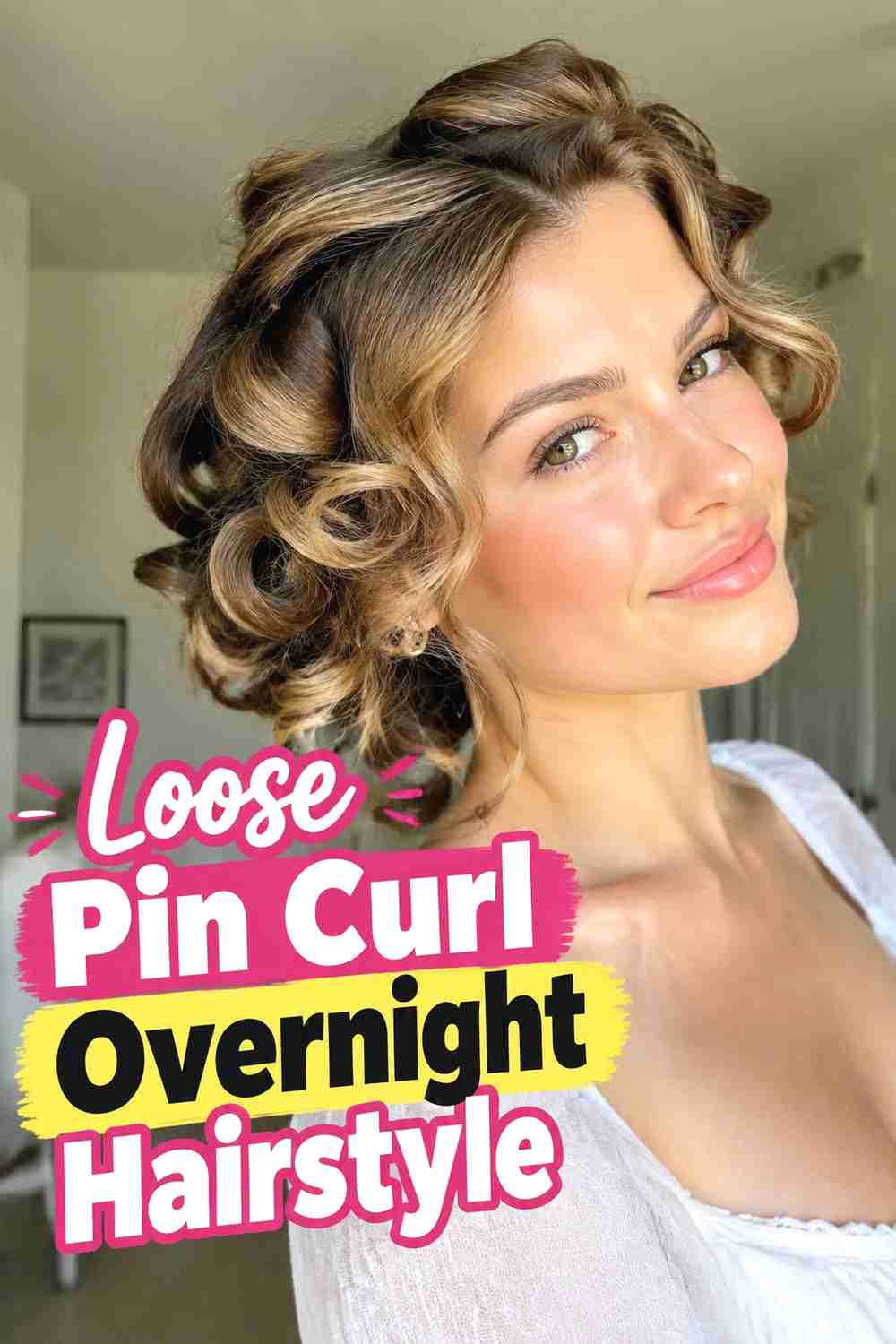 16. Loose Pin Curl Overnight Hairstyle