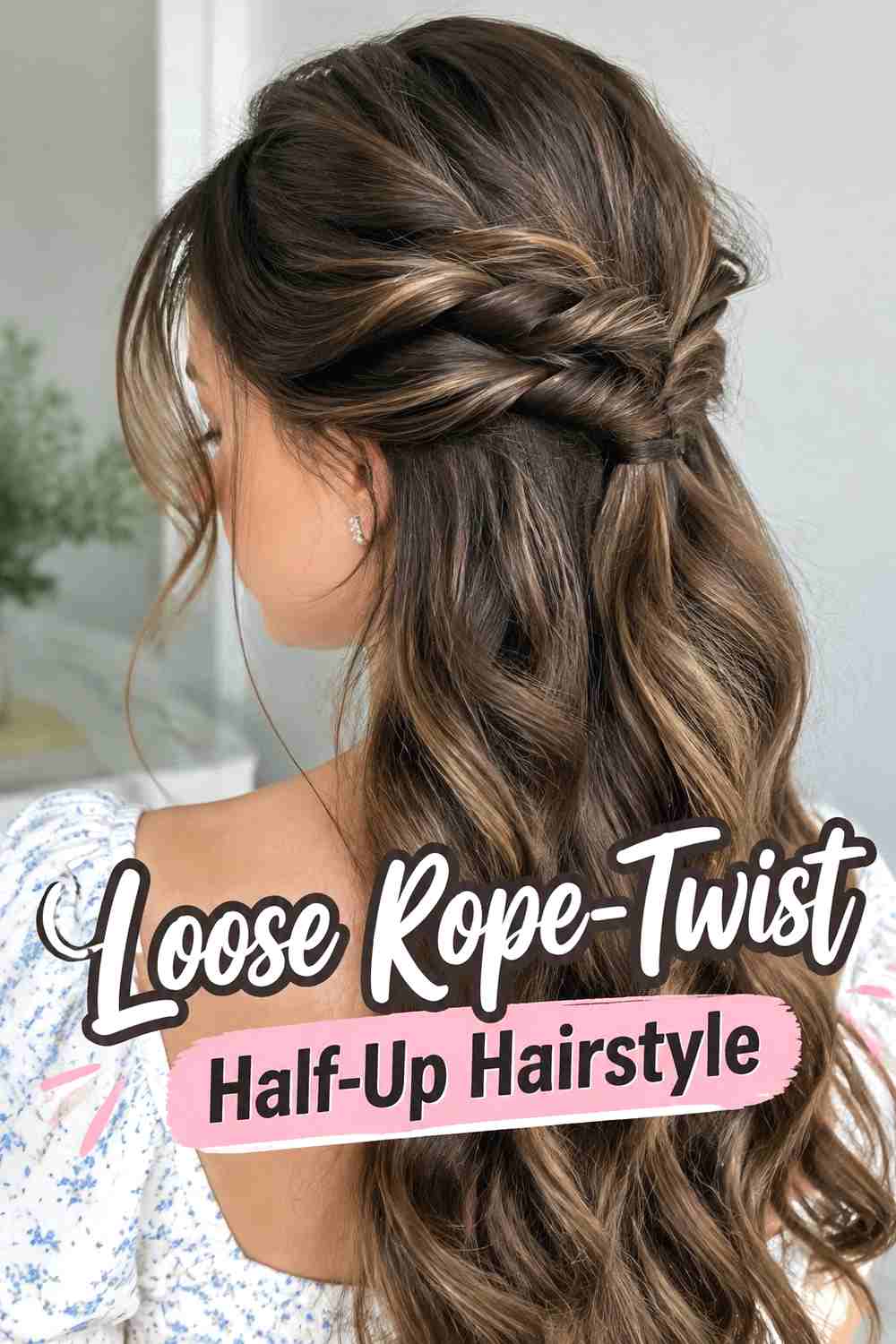 5. Loose Rope Twist Half Up Hairstyle