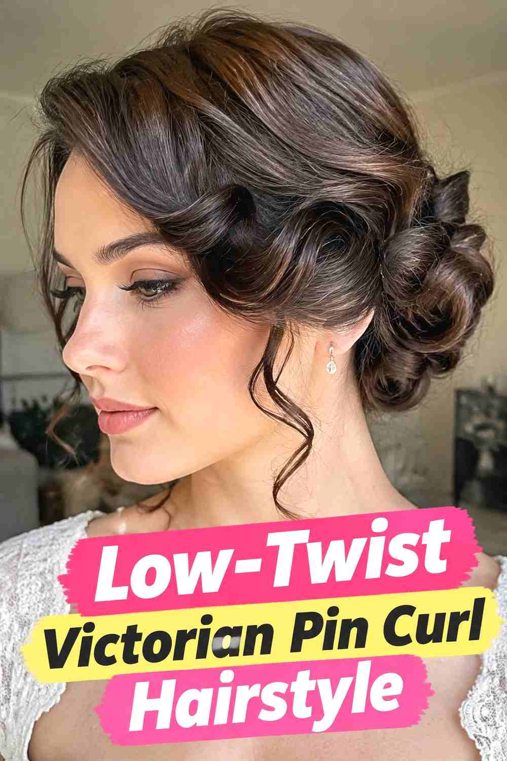 8. Low Twist Victorian Pin Curl Hairstyle