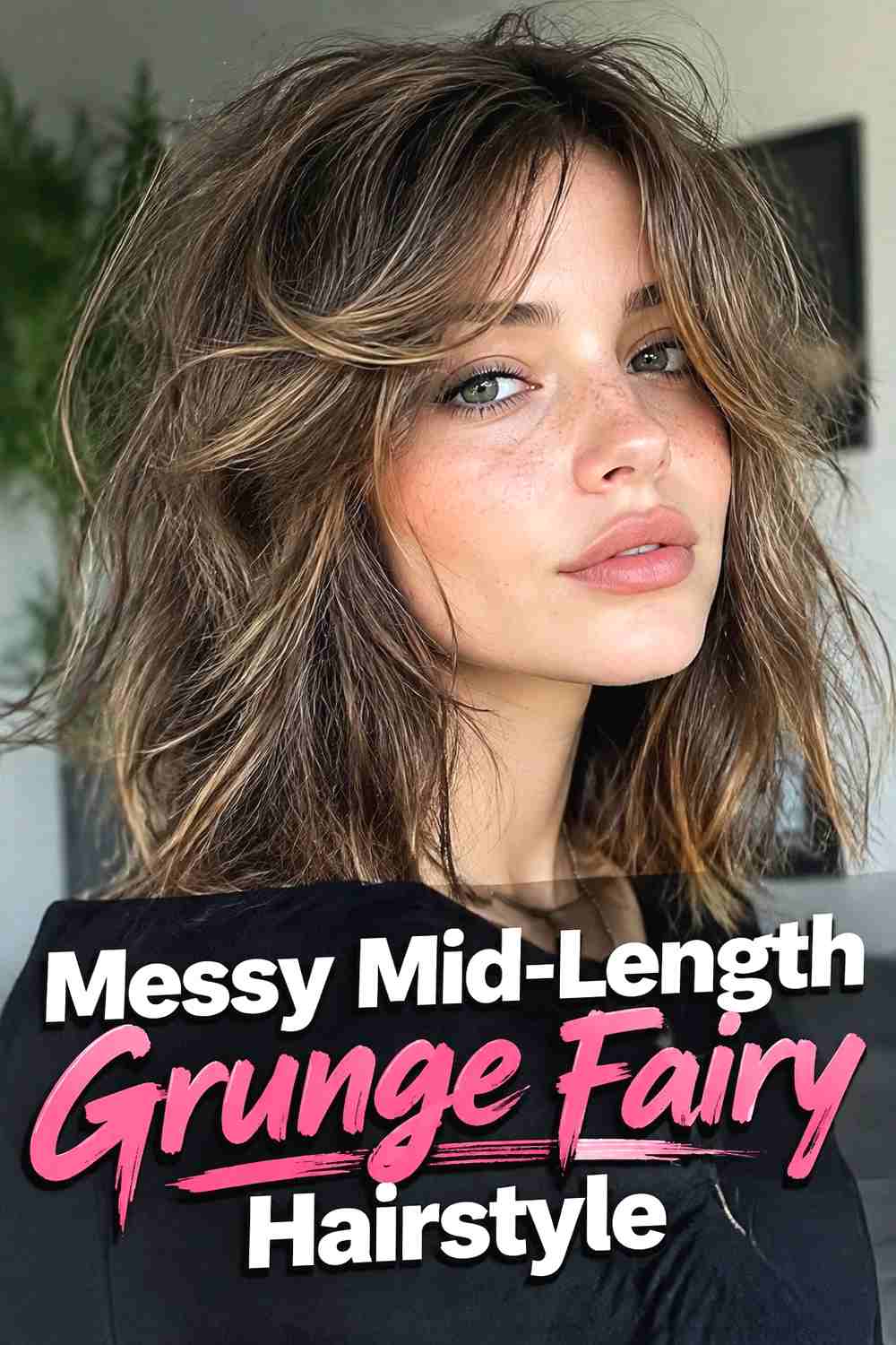 9. Messy Mid Length Grunge Fairy Hairstyle