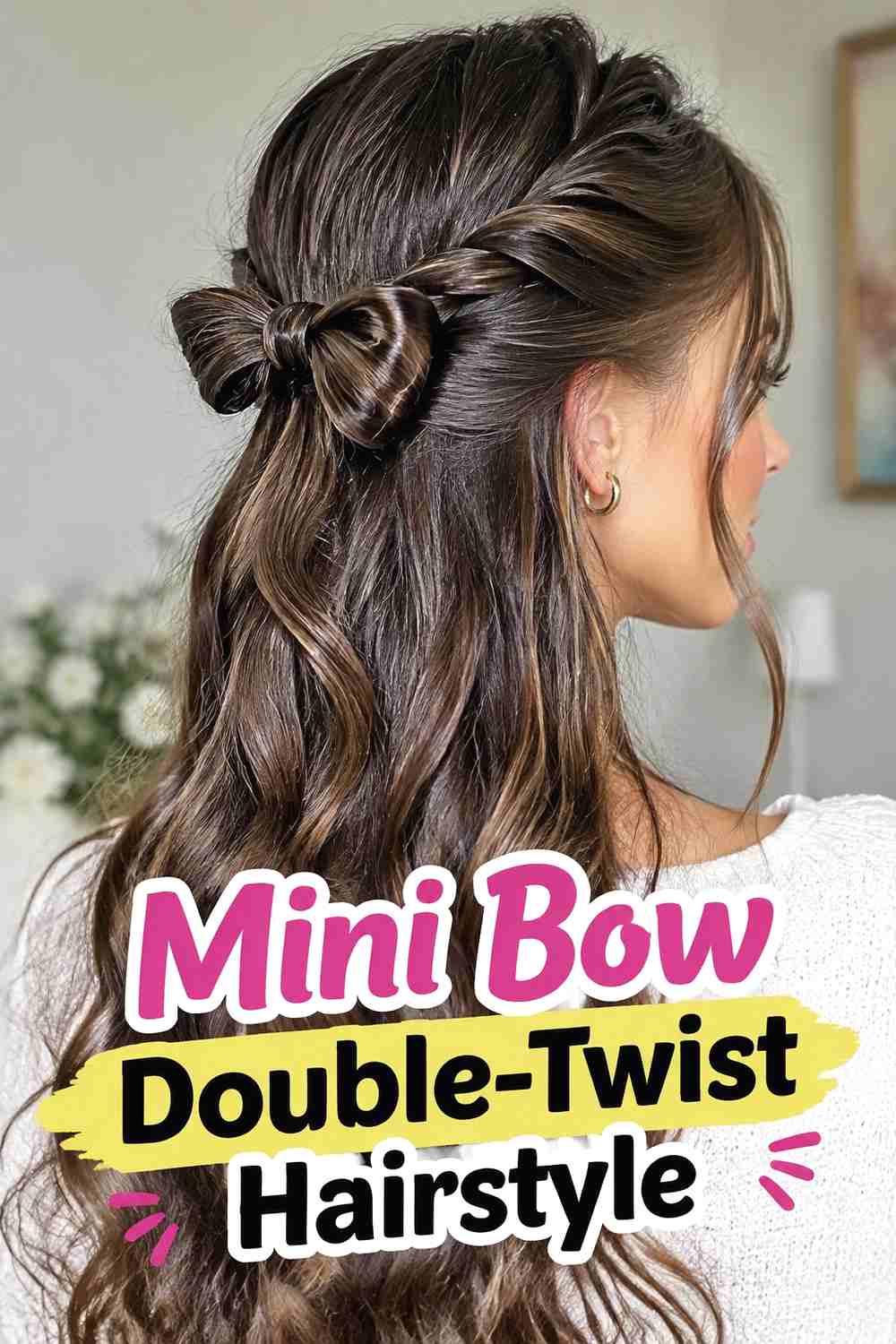 17. Mini Bow Double Twist Hairstyle
