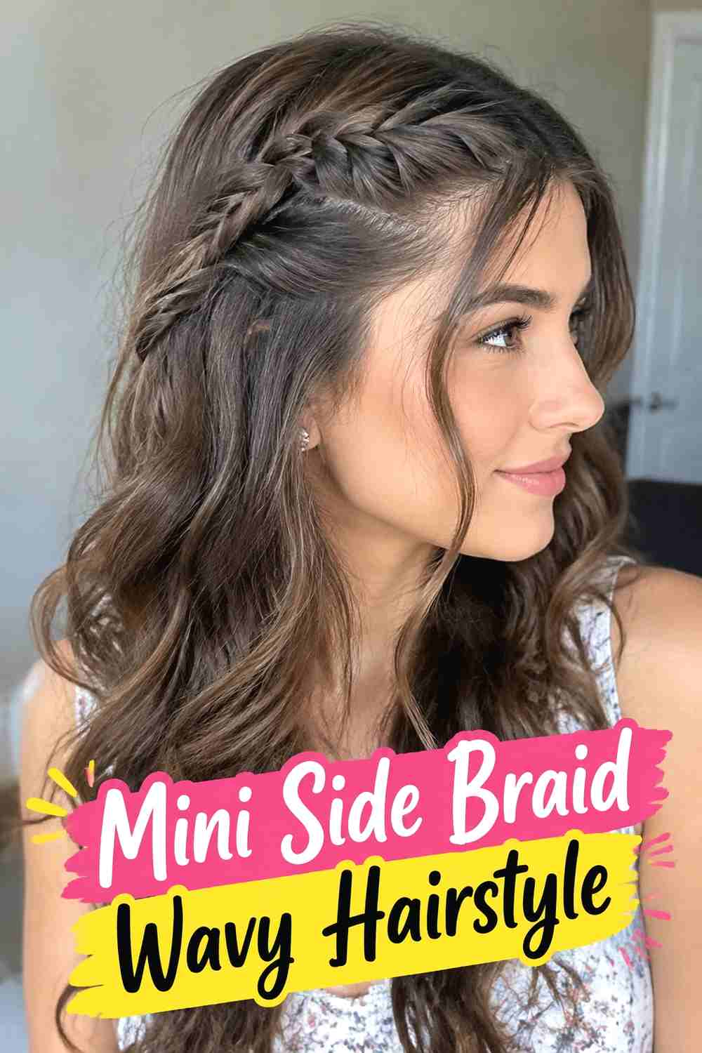 6. Mini Side Braid Wavy Hairstyle